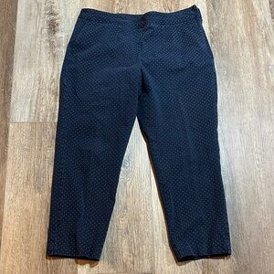 L.L. Bean Women's Navy Polka Dot Cropped Pants classic fit